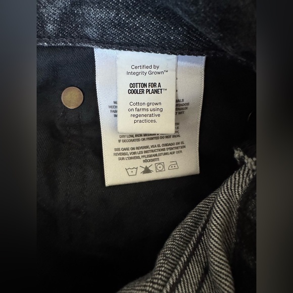 Agolde Wide Leg Baggy Jeans Black Denim Women’s 32х30 12 Opening - Picture 7 of 15